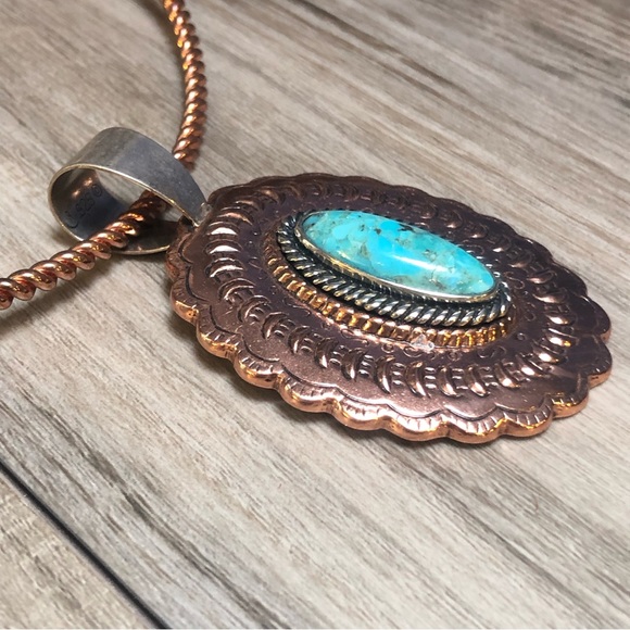 Carolyn Pollack Turquoise Copper Necklace & Pendant 💙 - Picture 9 of 14